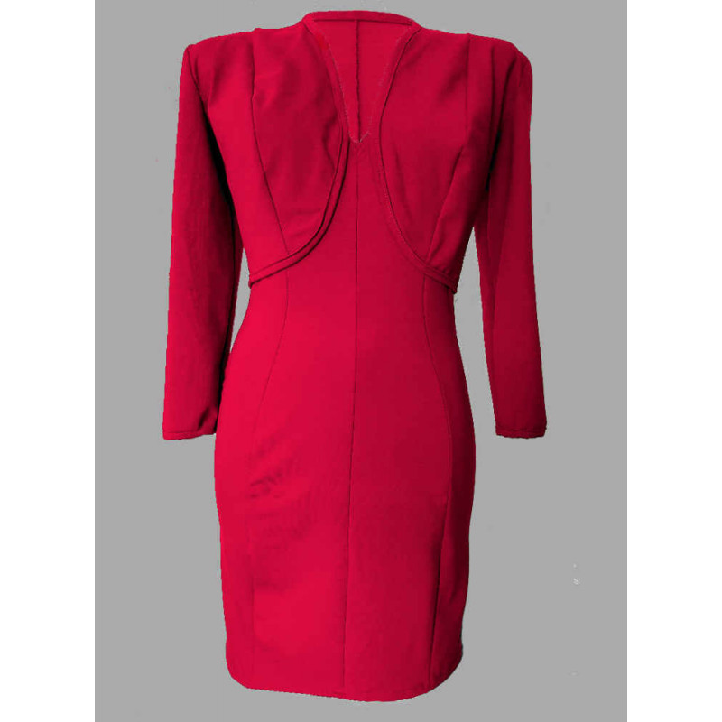 Rote Jacke und Kleid Baumwolle Stretch FGirth - 4